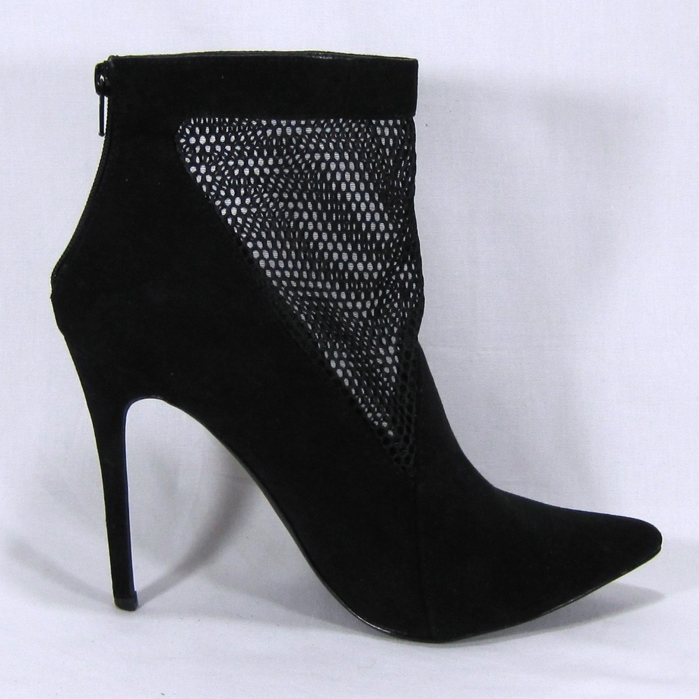 Olivia Ferragamo Black Suede Ankle Booties Sz: 10M - Picture 3 of 8